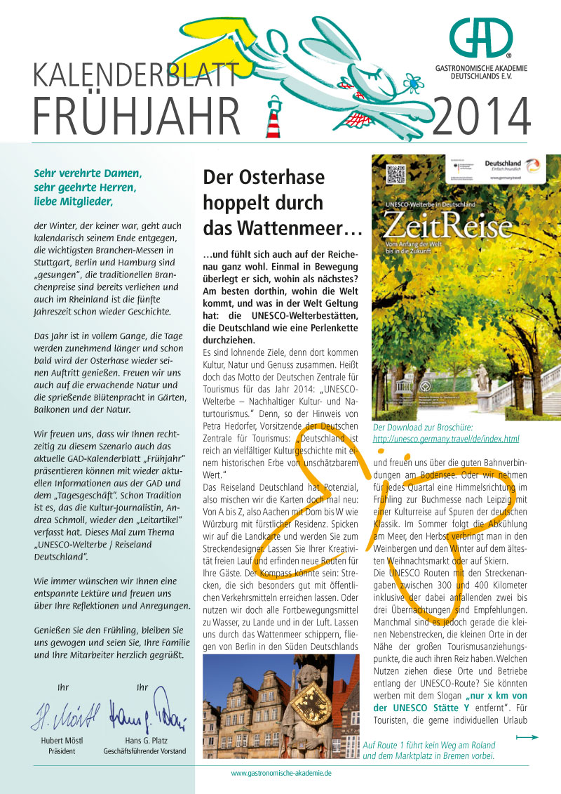 Kalenderblatt Frühling 2014